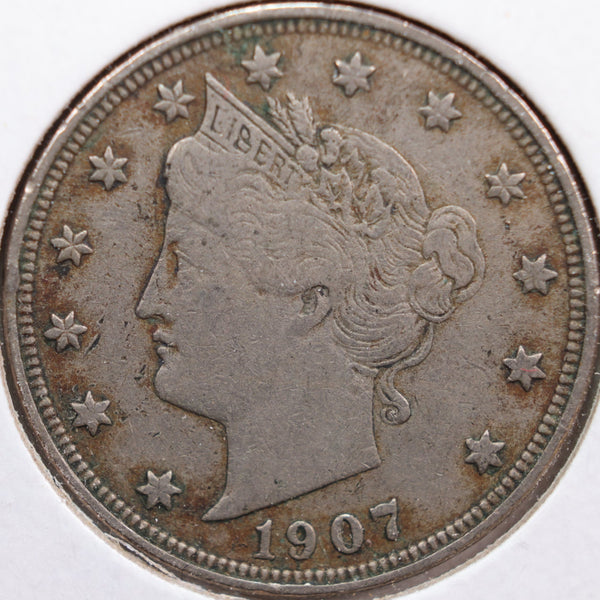 1907 Liberty Nickel, Very Fine Circulated Coin, Store #NL150