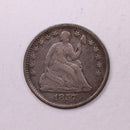 1857 Seated Liberty Half Dime., X.F.+ Coin., Store Sale