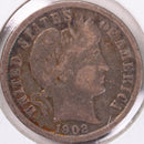 1902 Barber Silver Dime, Very Fine Circulated Coin, Store