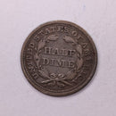 1857 Seated Liberty Half Dime., X.F.+ Coin., Store Sale