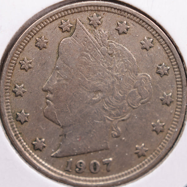 1907 Liberty Nickel, Fine Circulated Coin, Store #NL151