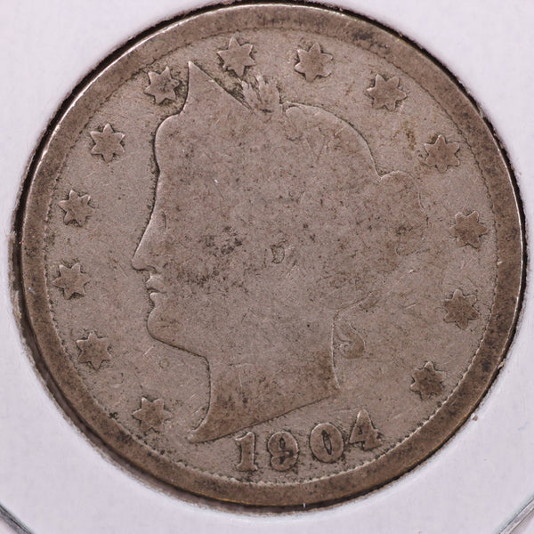 1904 Liberty Nickel, Good Circulated Coin. Store #12042