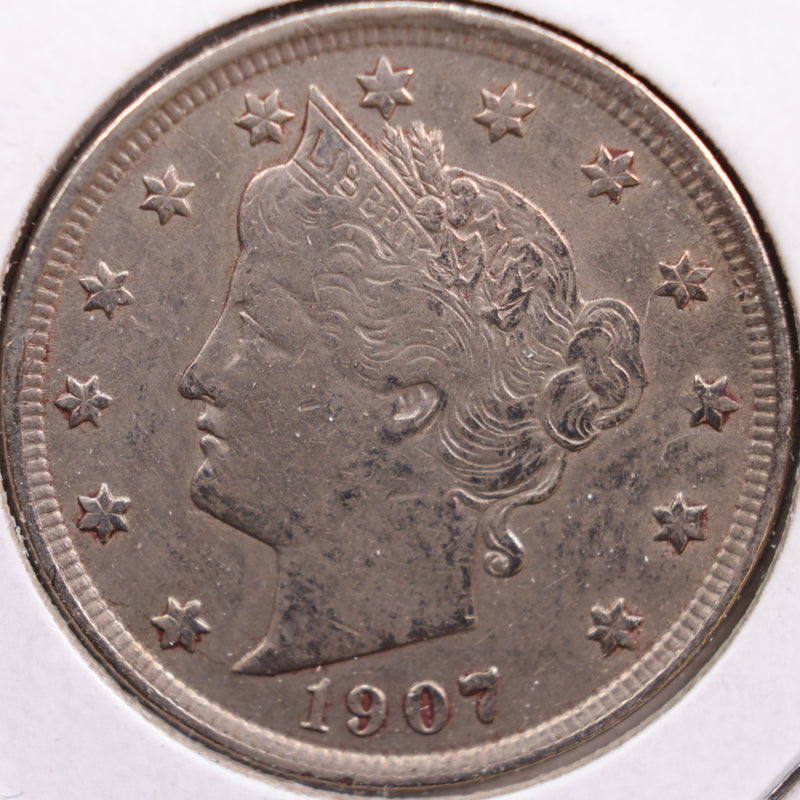 1907 Liberty Nickel, Fine+ Circulated Coin, Store