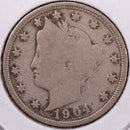 1904 Liberty Nickel, Very Good Circulated Coin. Store