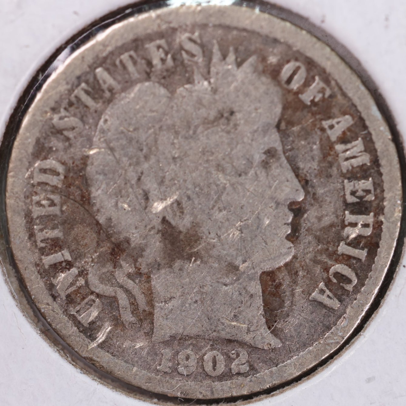 1902 Barber Dime, Very Good Circulated Coin, Store #DE0611