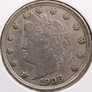 1908 Liberty Nickel, Fine+ Circulated Coin, Store