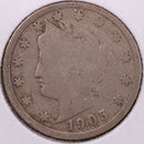 1905 Liberty Nickel, Good Circulated Coin. Store