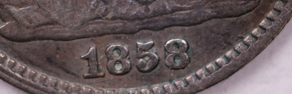 1858 Seated Liberty Half Dime., Inverted Date., Store Sale #18915