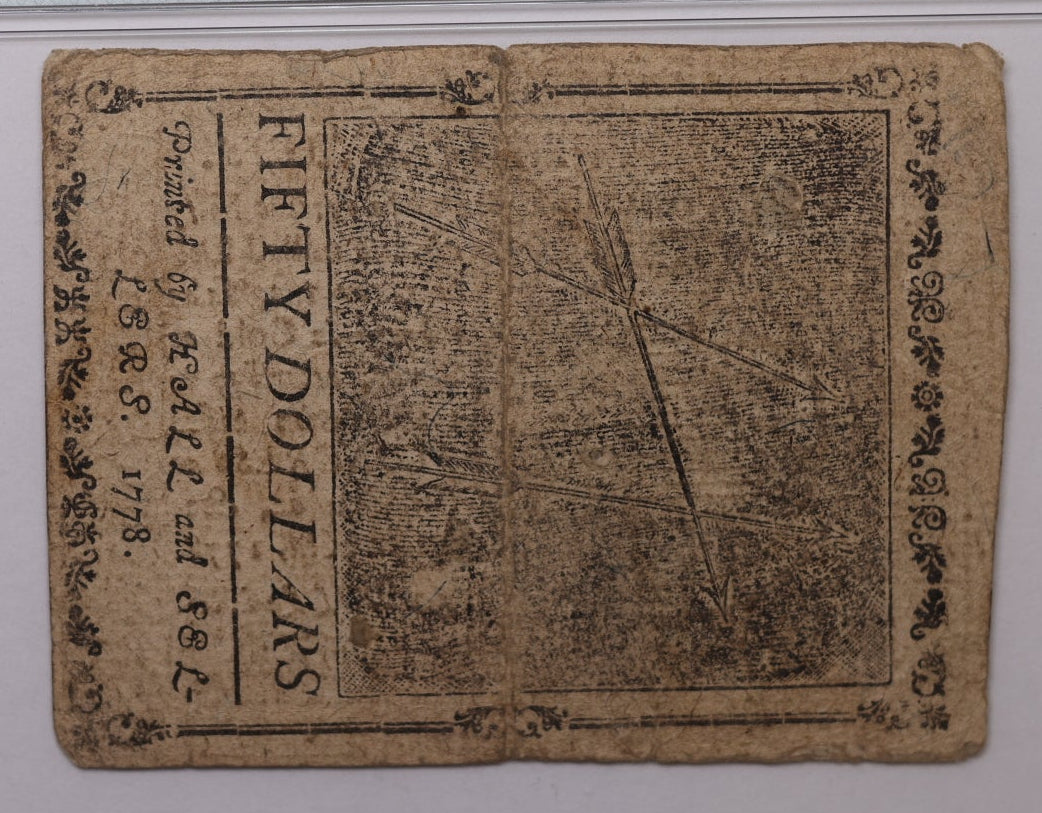 September 26, 1778, $50, Continental Currency, PMG VF-30, Store #GCY032.