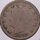 1905 Liberty Nickel, Very Good Circulated Coin. Store