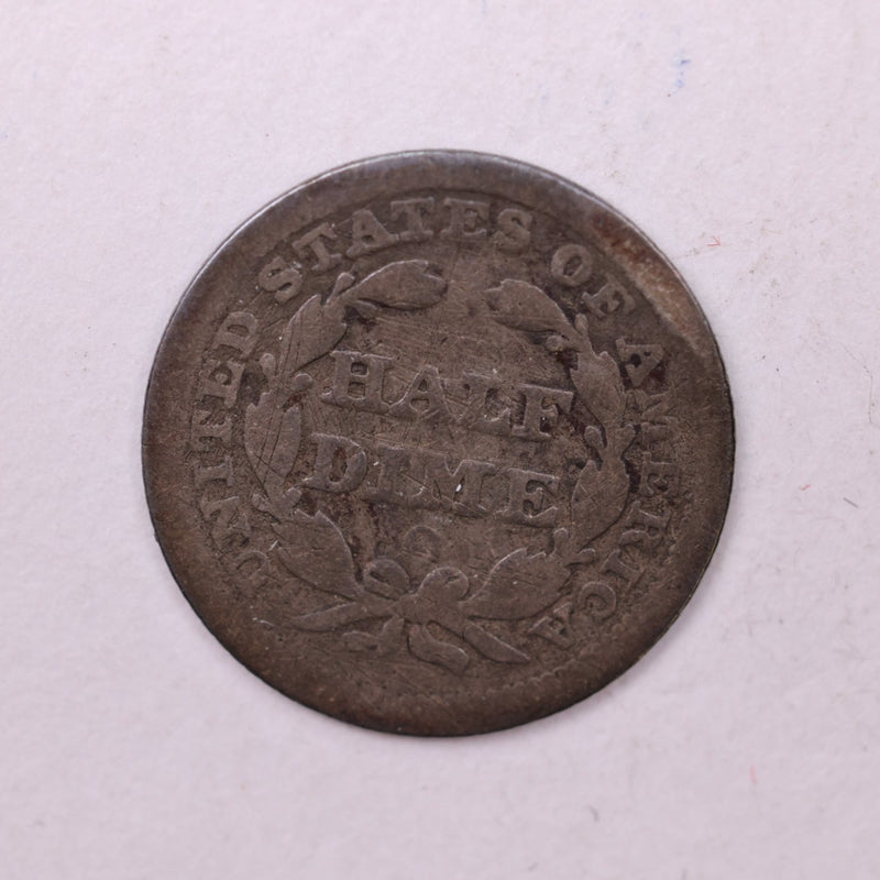 1858-O Seated Liberty Half Dime., Good Condition., Store Sale