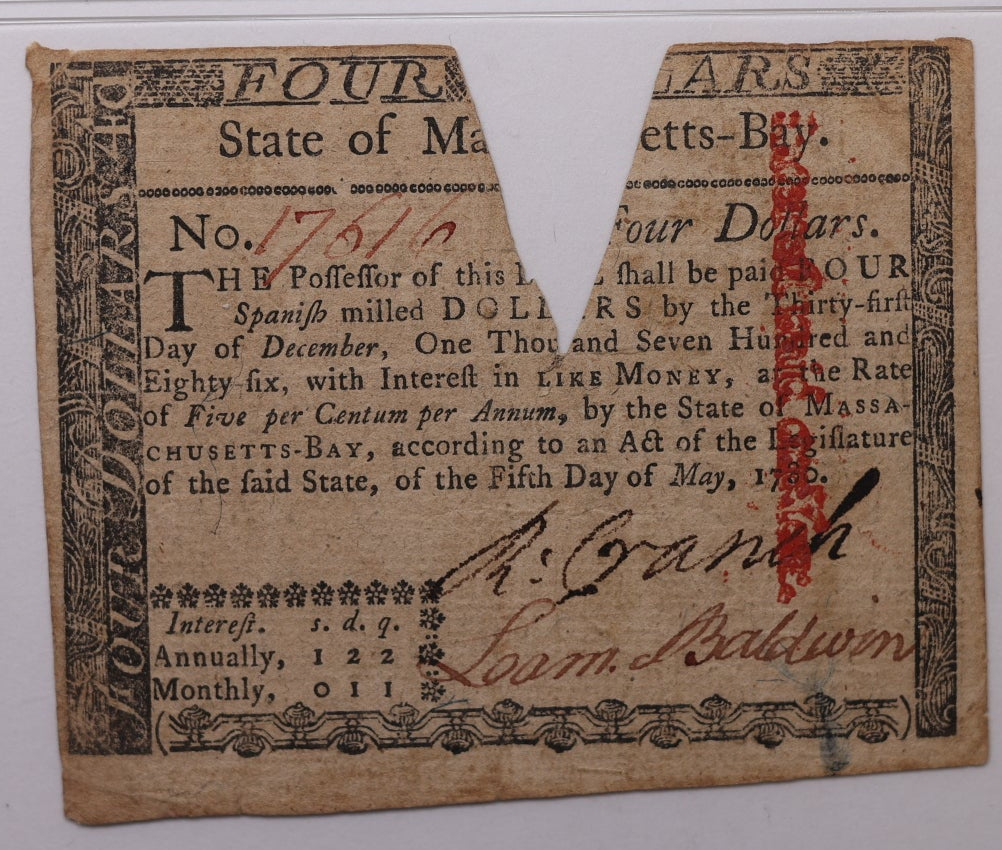 May 5, 1780, $4, Fr# MA-281, Continental Currency, PMG VF-35, Store #GCY033.