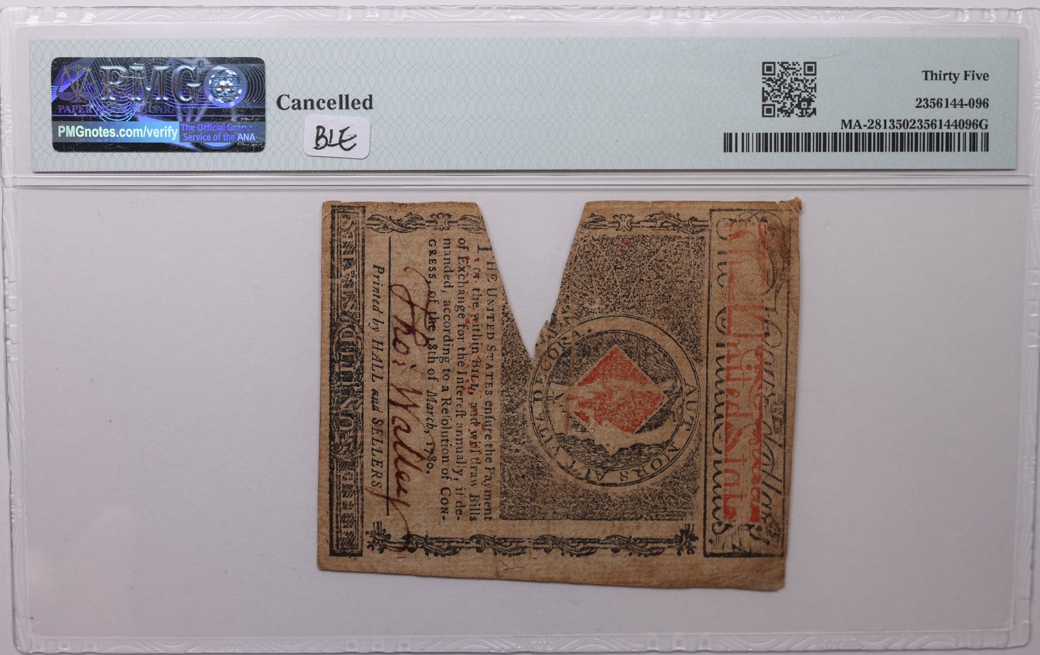 May 5, 1780, $4, Fr# MA-281, Continental Currency, PMG VF-35, Store #GCY033.