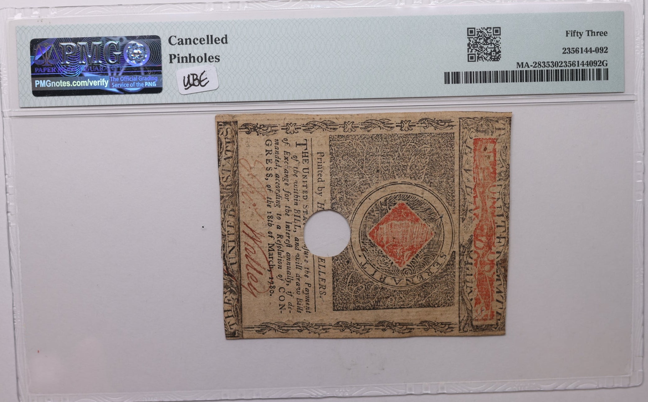 May 5, 1870, $7, Fr #MA-283, Continental Currency, PCGS AU-50, Store #GCY034.