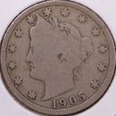 1905 Liberty Nickel, Very Good Circulated Coin. Store