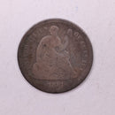 1861 Seated Liberty Half Dime., 1 over 0., V.G., Store Sale
