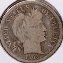 1903-O Barber Silver Dime, Very Good Circulated Coin, Store