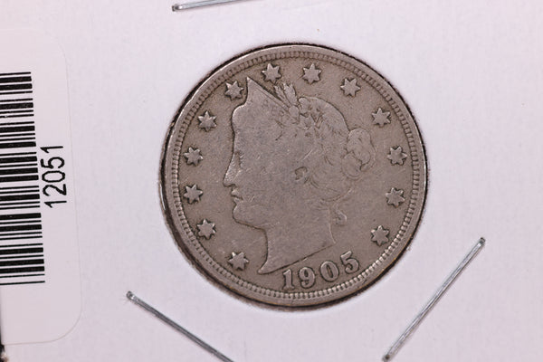 1905 Liberty Nickel, Affordable Circulated Coin. Store #12051