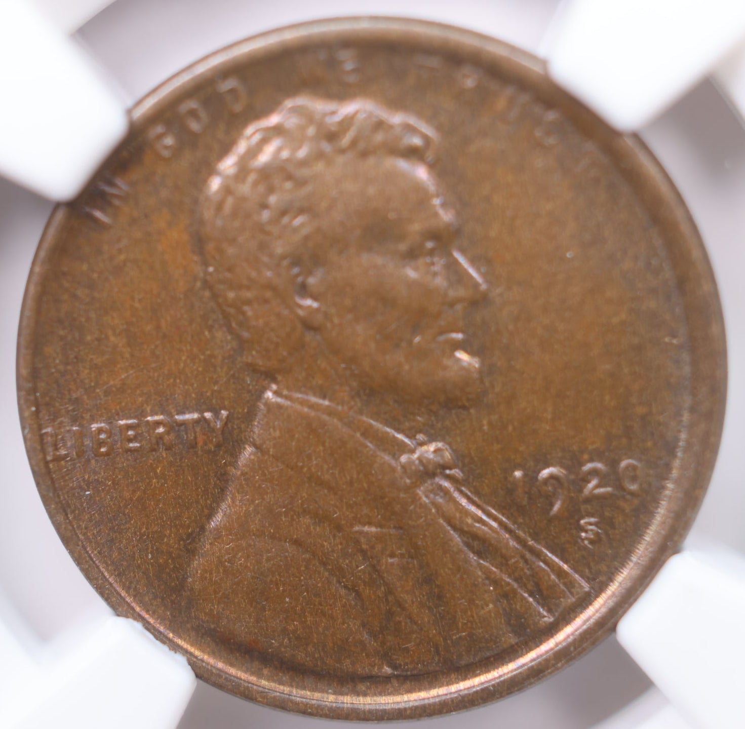 1920-S Lincoln Wheat Cents, NGC Graded AU-58 Brown, Store #CT1570.
