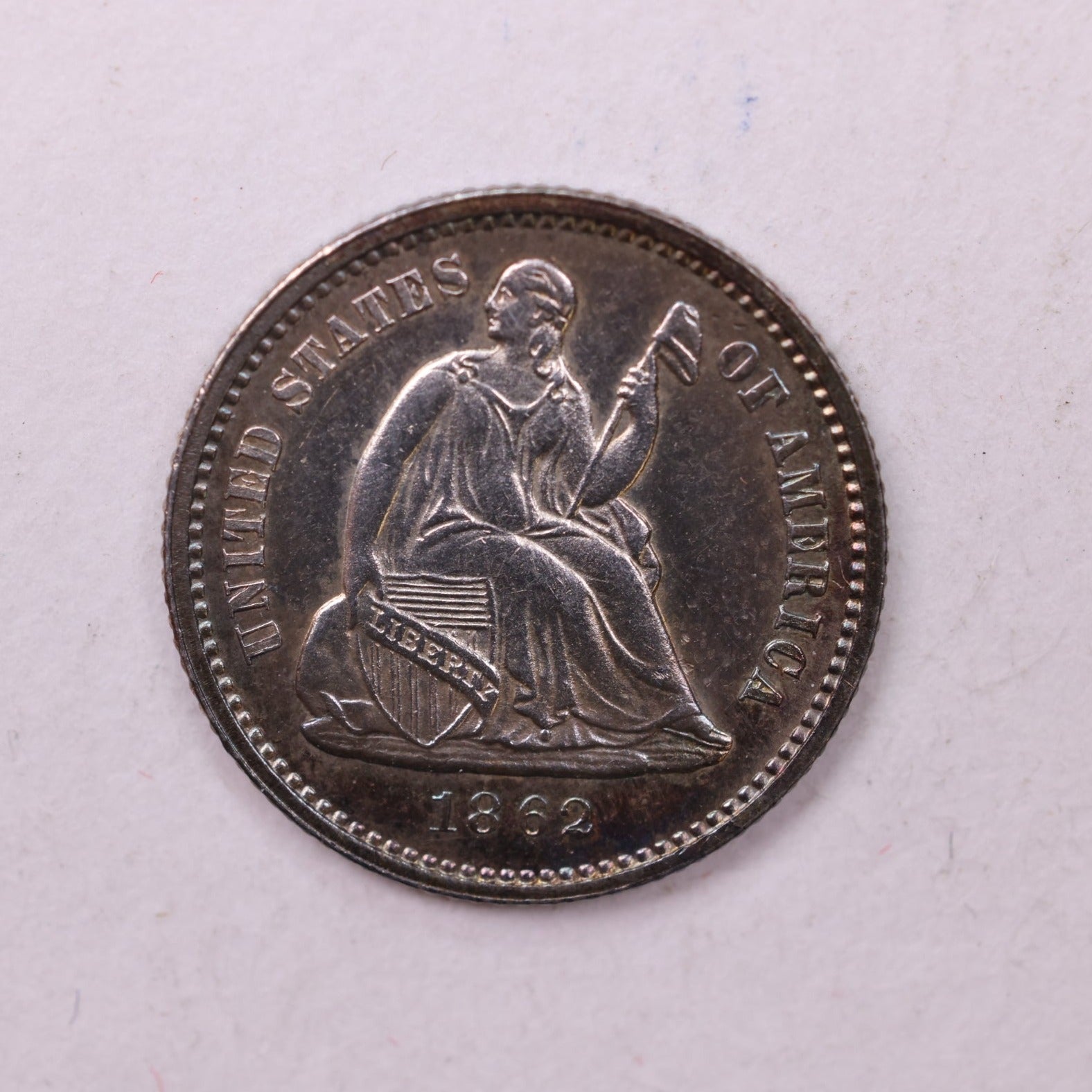 1862 Seated Liberty Half Dime., Mint State., Store Sale #18920