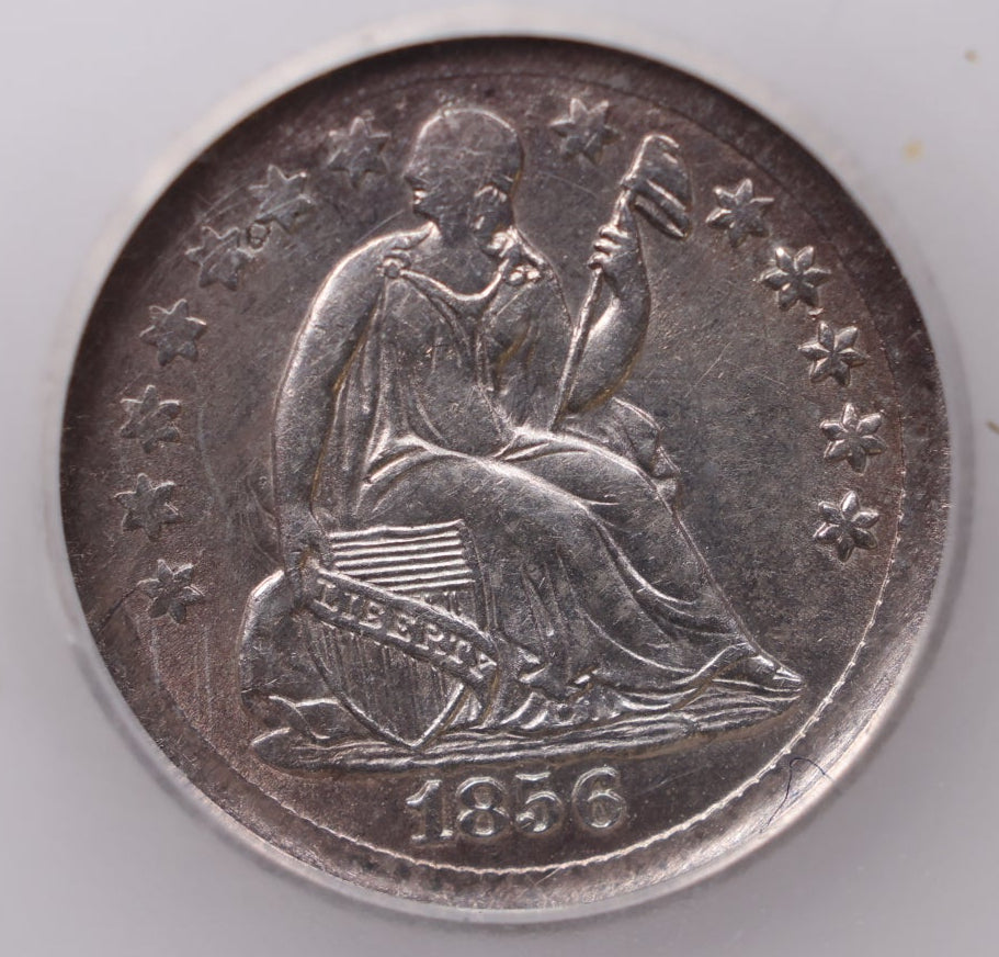 1856 Seated Liberty Half Dime, About Uncirculated Coin., STORE #HE