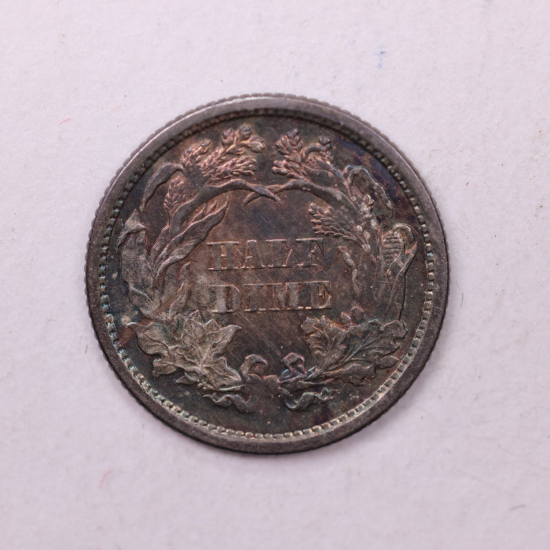 1872 Seated Liberty Half Dime., A.U., Store Sale
