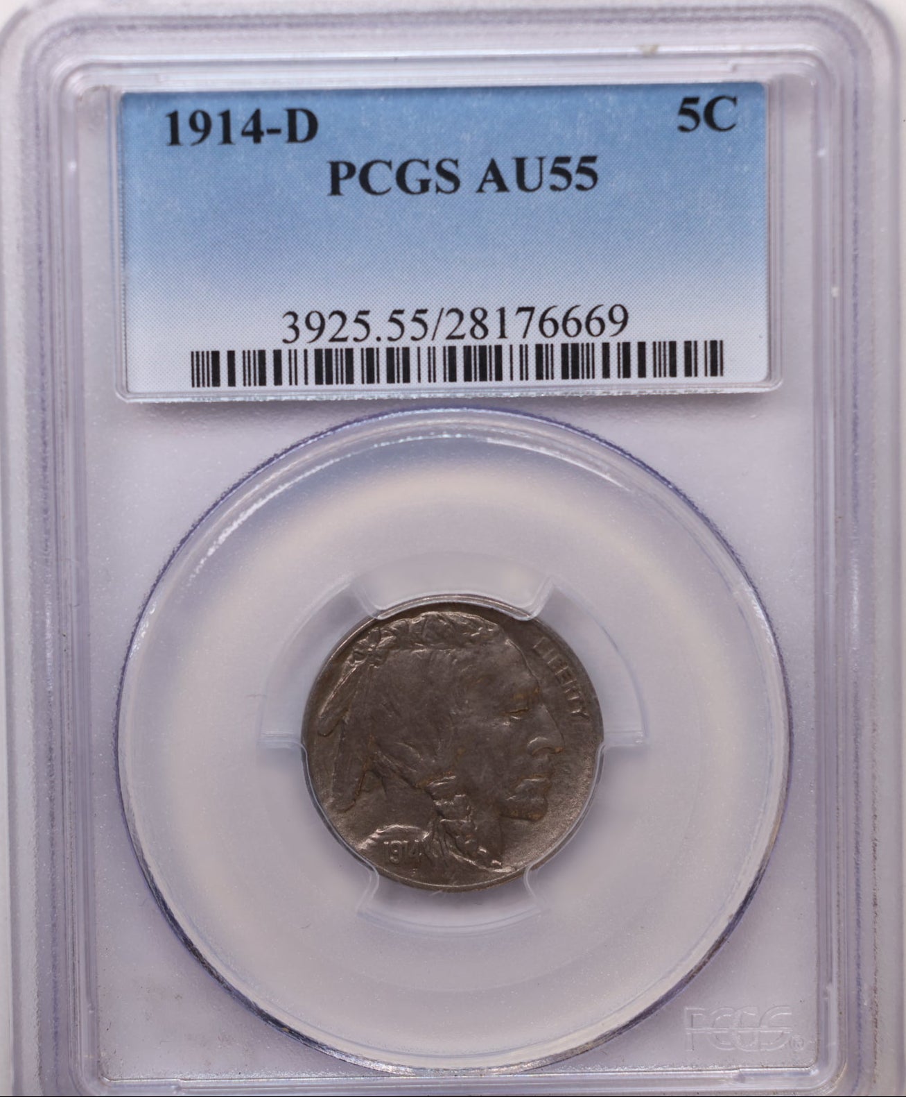1914-D Buffalo Nickel, Better Date, PCGS Graded AU-55, Store SALE #GNL061.