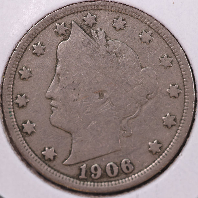 1906 Liberty Nickel, Very Good Circulated Coin. Store