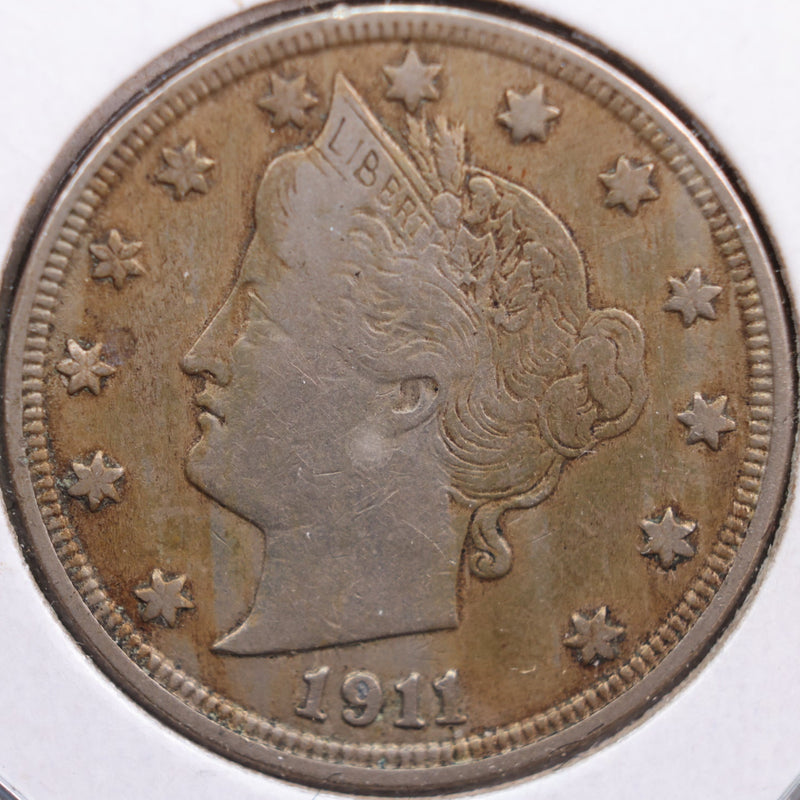 1911 Liberty Nickel, Fine Circulated Coin, Store