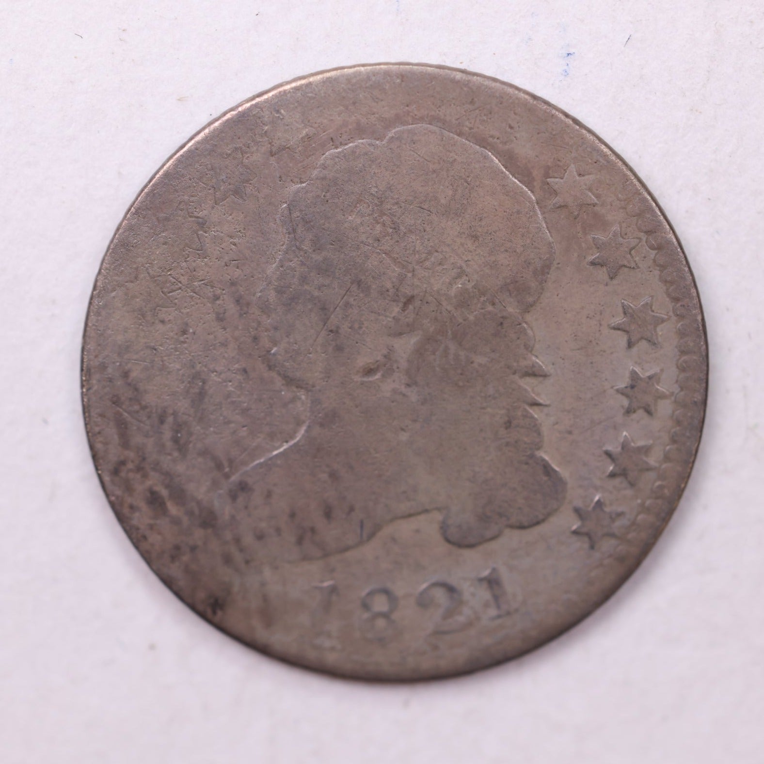 1821 Cap Bust Dime., Very Good., Large Date., Store Sale #18937