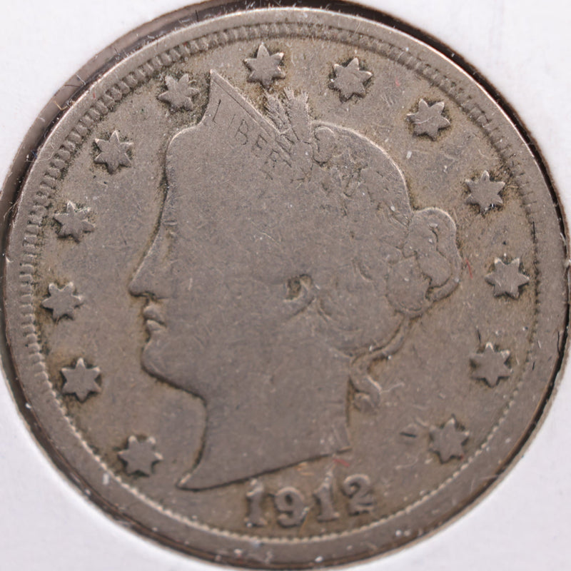 1912 Liberty Nickel, Very Good Circulated Coin, Store