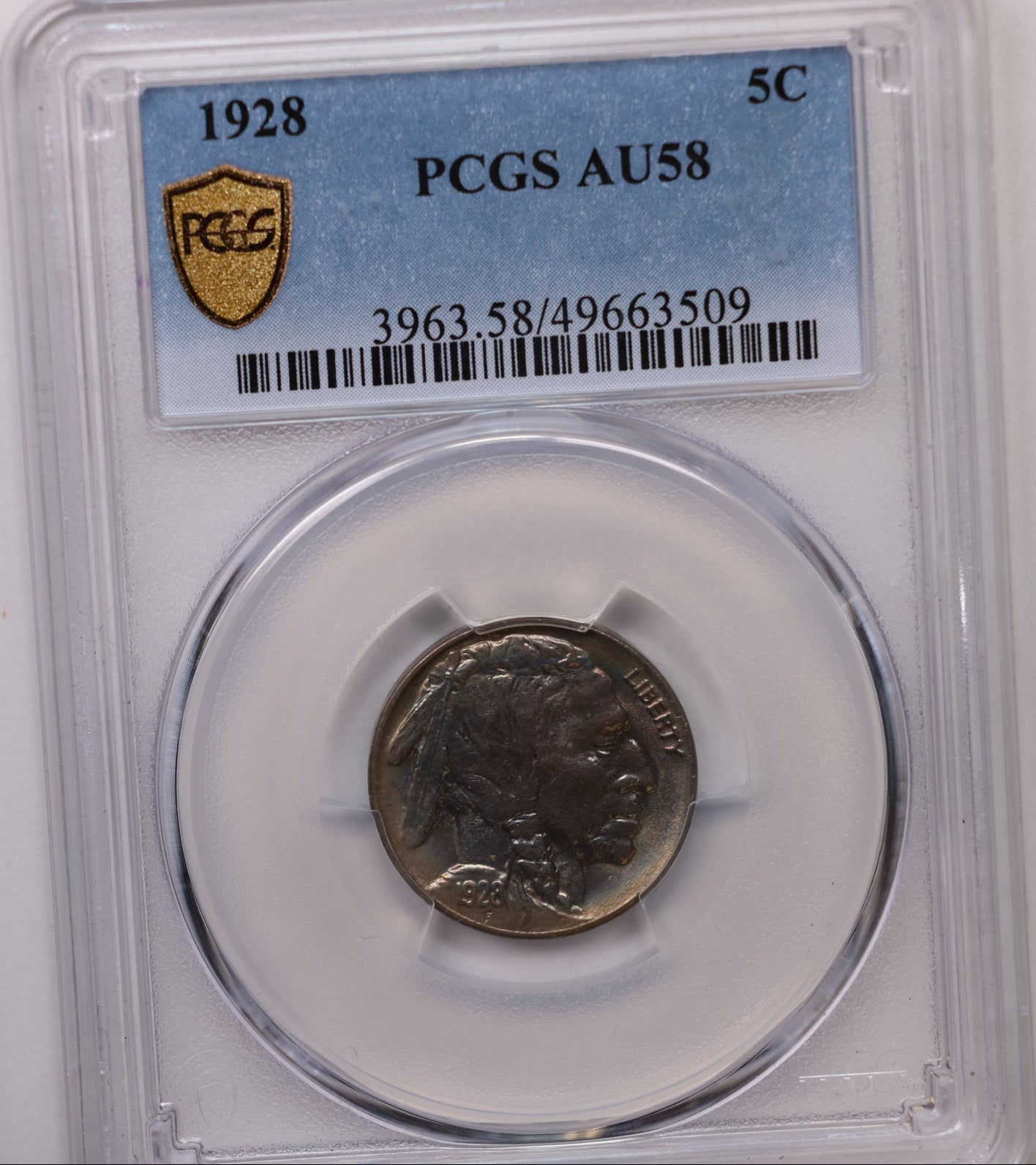 1928 Buffalo Nickel, PCGS AU-58 Circulated Coin, Store SALE #GNL065.