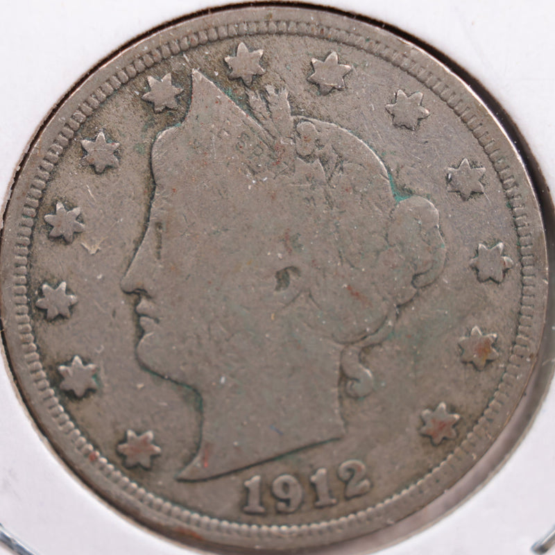 1912 Liberty Nickel, Very Good Circulated Coin, Store