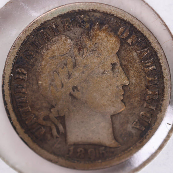 1895-O Barber Silver Dime, Very Good+ Circulated Coin, Store #d895N02