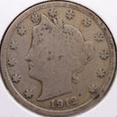 1912 Liberty Nickel, Very Good Circulated Coin, Store