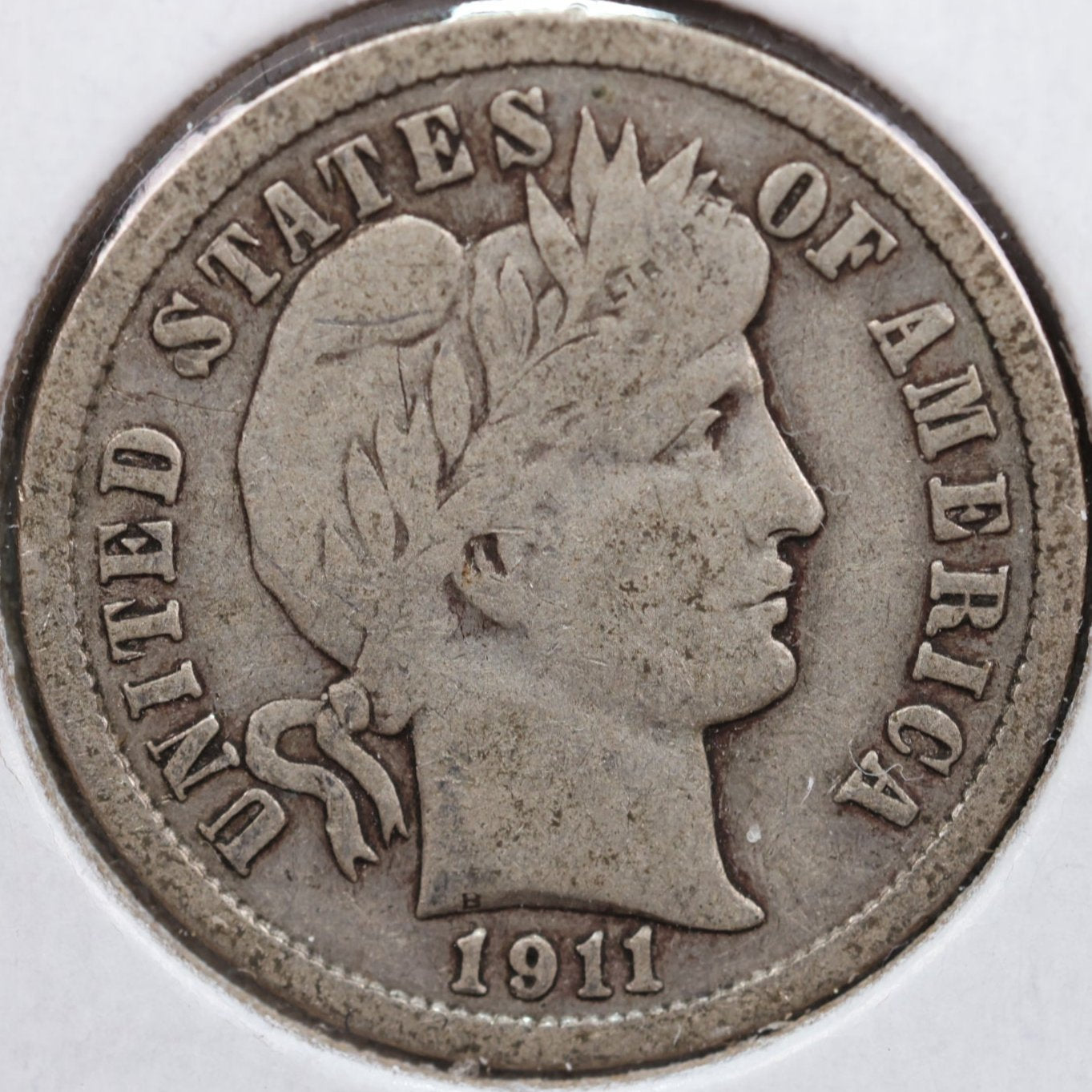 1911 Barber Dime, Fine Circulated Coin, Store #DE0603