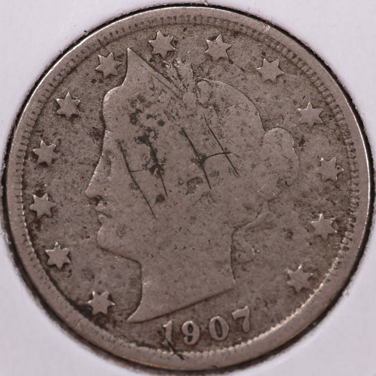 1907 Liberty Nickel, Good Circulated Coin, details, Store #12073