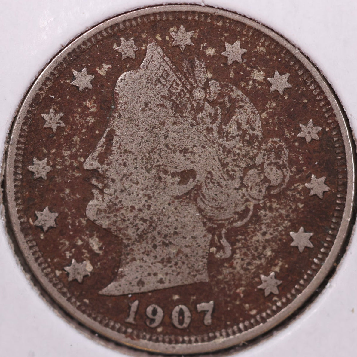 1907 Liberty Nickel, Good Circulated Coin. Store #12075