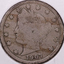 1907 Liberty Nickel, Good Circulated Coin. Store