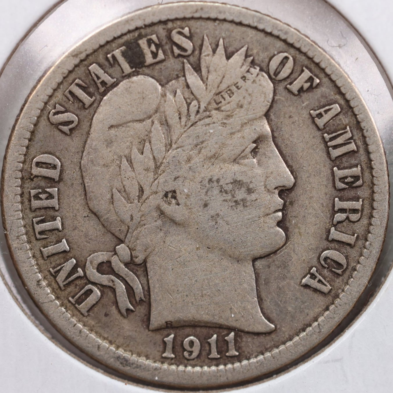 1911 Barber Dime, Very Fine Circulated Coin, Store #DE0605