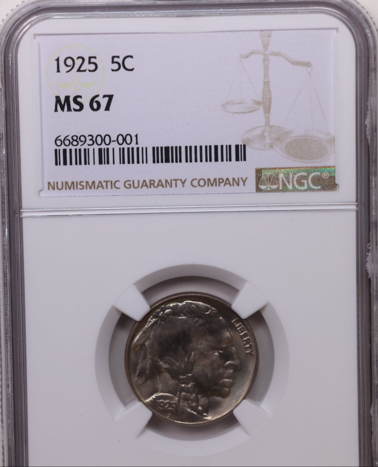1925 Buffalo Nickel, NGC Graded MS-67, Uncirculated Coin, Store SALE #GNL069.