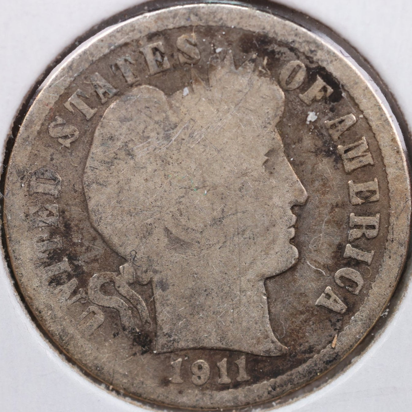 1911 Barber Dime, Good Circulated Coin, Store #DE0598