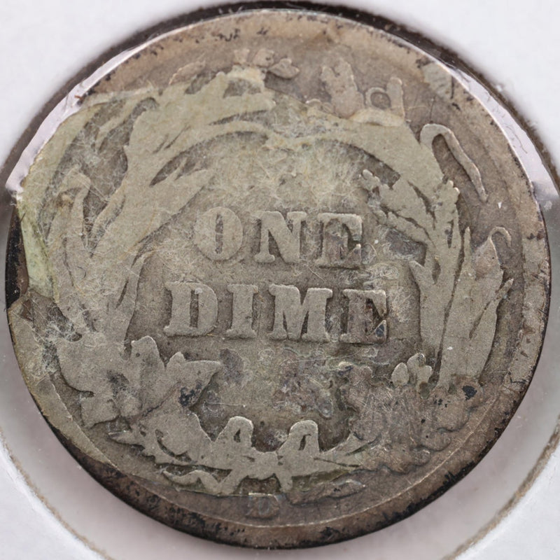 1914-D Barber Silver Dime, Very Good Circulated Coin, Store Sale