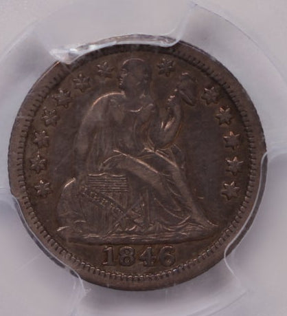 1846 Seated Liberty Dime, PCGS XF-45 Circulated Coin, Store Sale #DE1000.