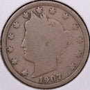 1907 Liberty Nickel, Good Circulated Coin. Store