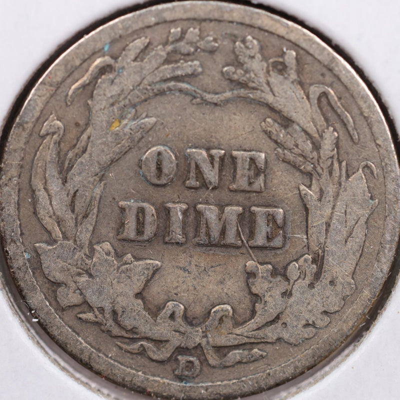 1912-D Barber Silver Dime, Very Good Circulated Coin, Store Sale