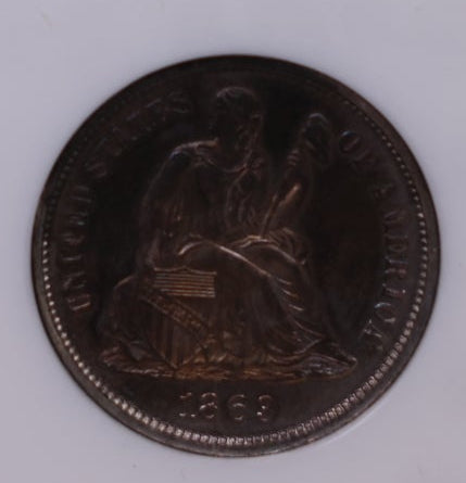 1863 Seated Liberty Dime, NGC MS-64 Uncirculated Coin, Store Sale #DE1001.