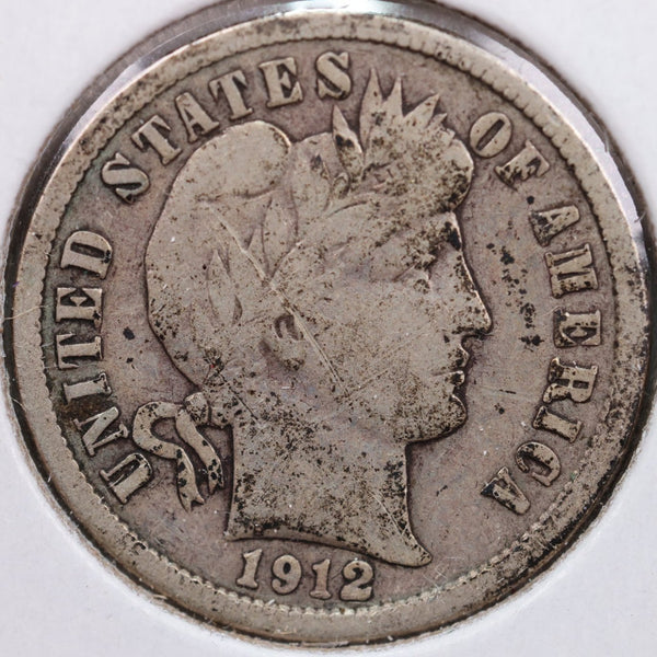1912-D Barber Silver Dime, Very Fine Circulated Coin, Store Sale #d912D02