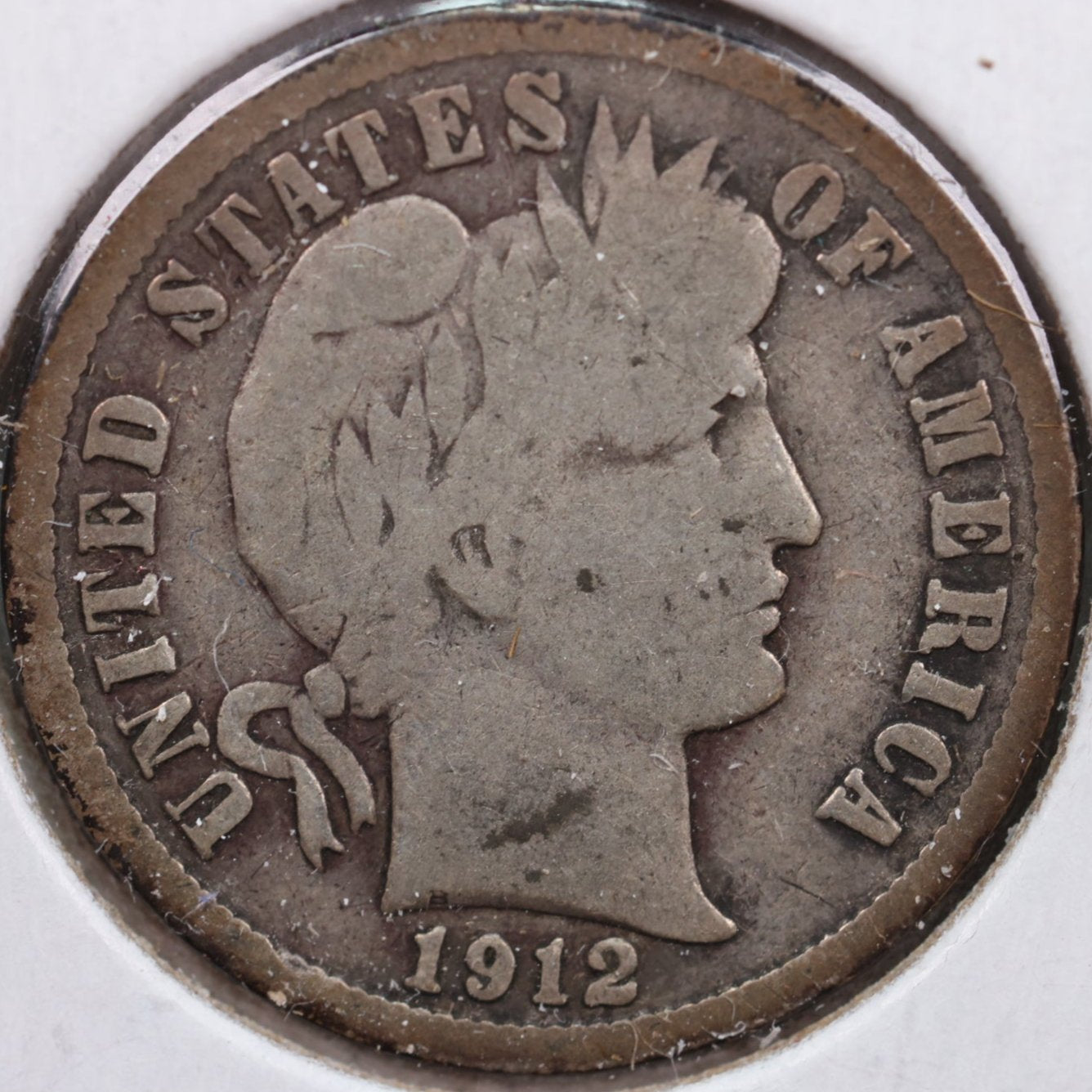 1912-D Barber Dime, Very Good Circulated Coin, Store #DE0595