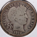1912-D Barber Silver Dime, Very Good Circulated Coin, Store Sale
